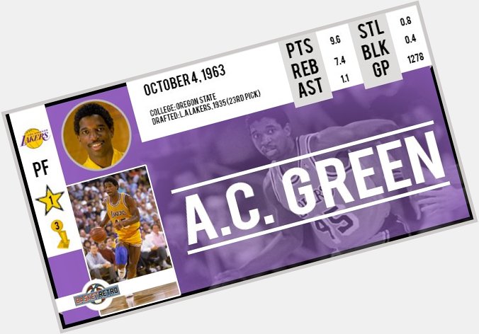 Happy birthday A.C. Green  