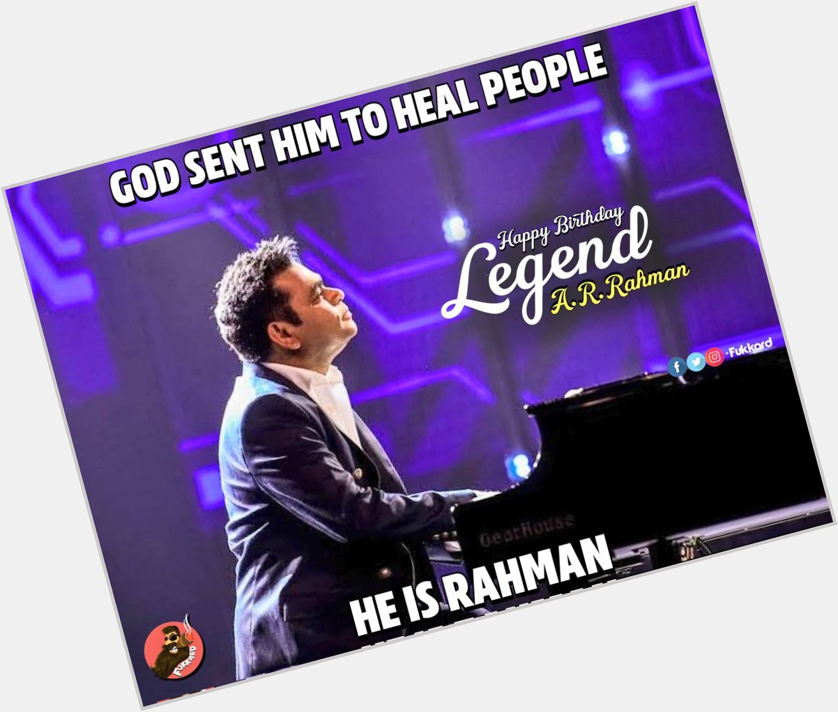 Happy birthday the legend A.R Rahman sir...     