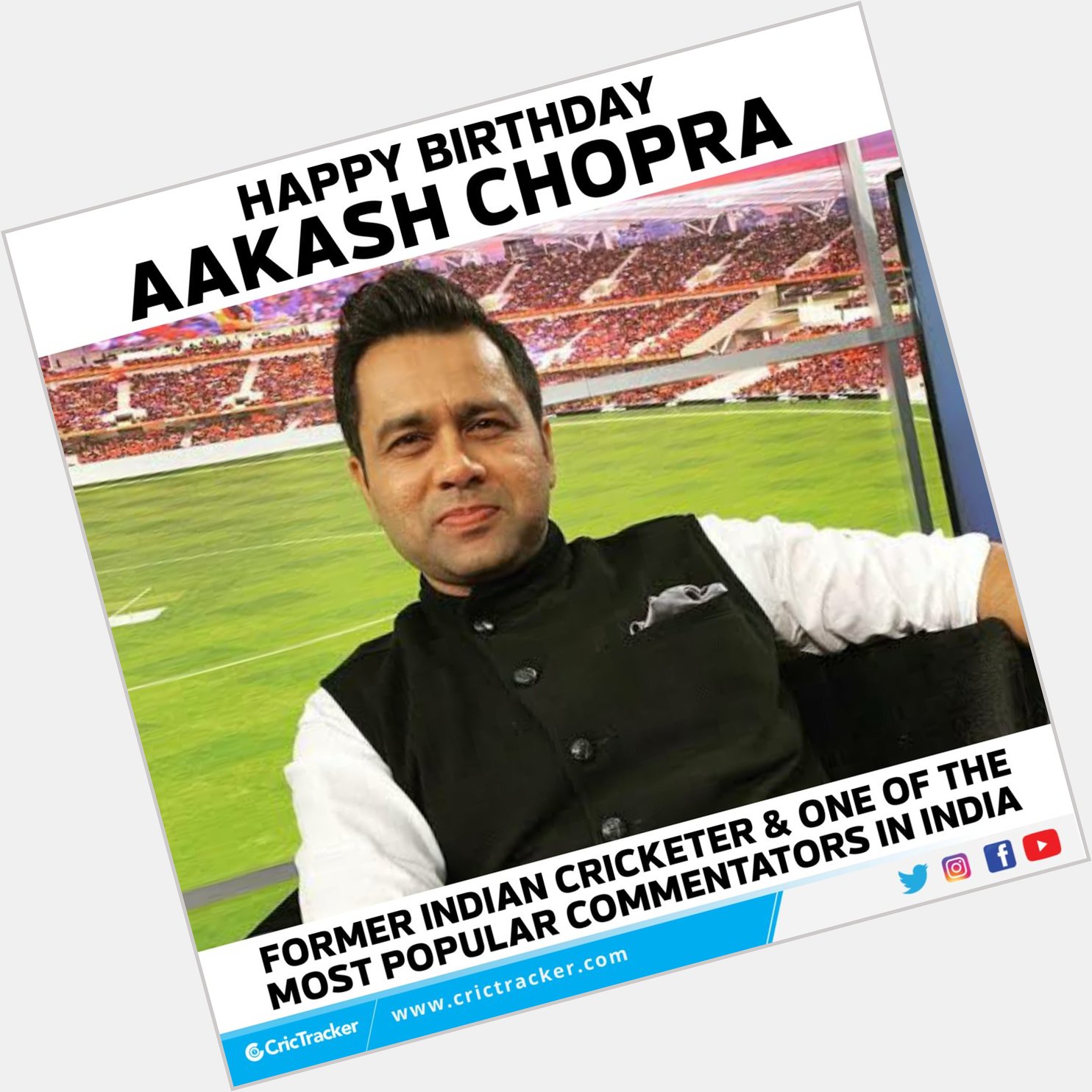Join us in wishing Happy Birthday to former Indian cricketer Aakash Chopra.   