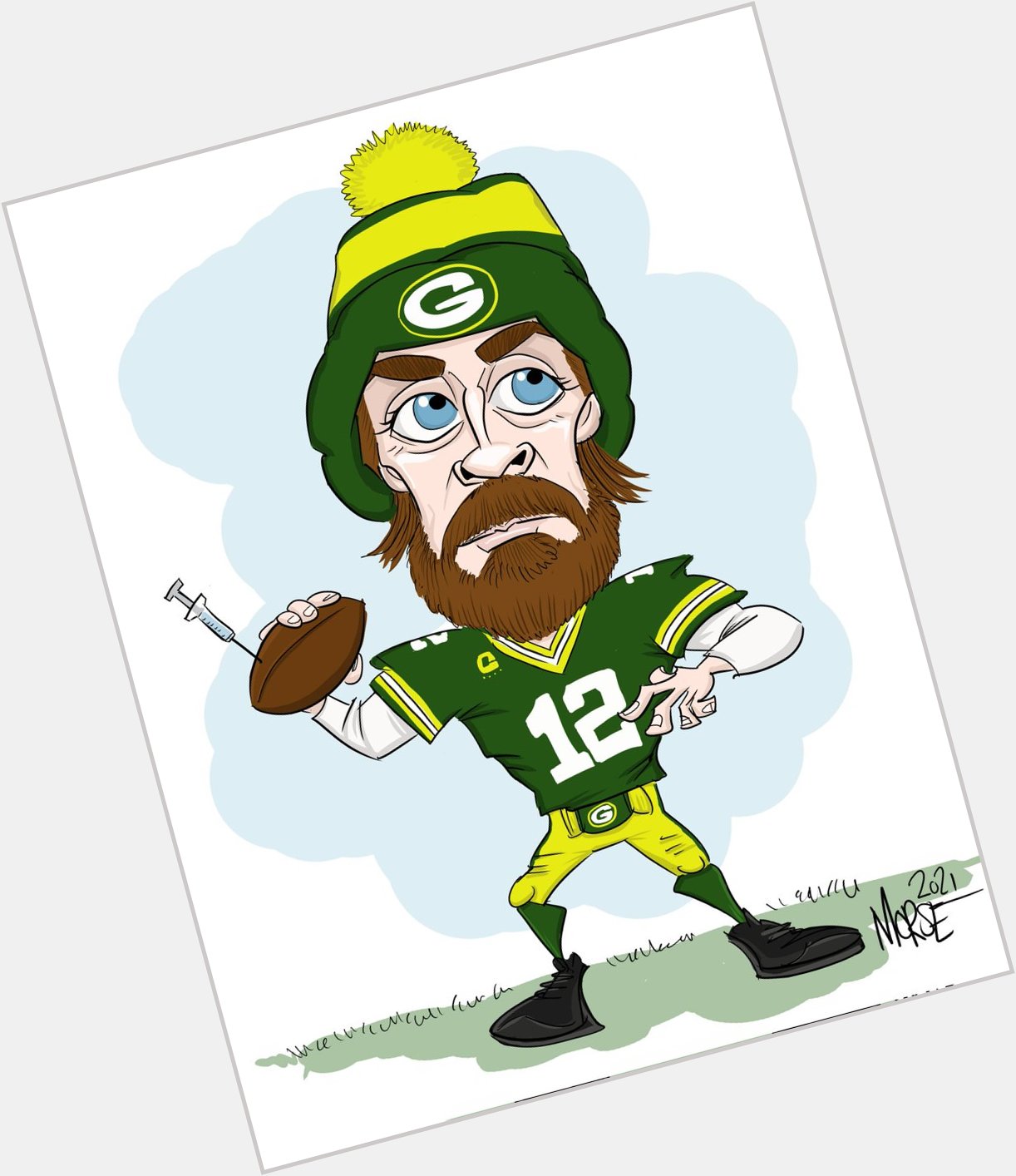 Happy Birthday to Aaron Rodgers! Want a caricature? Message me! 