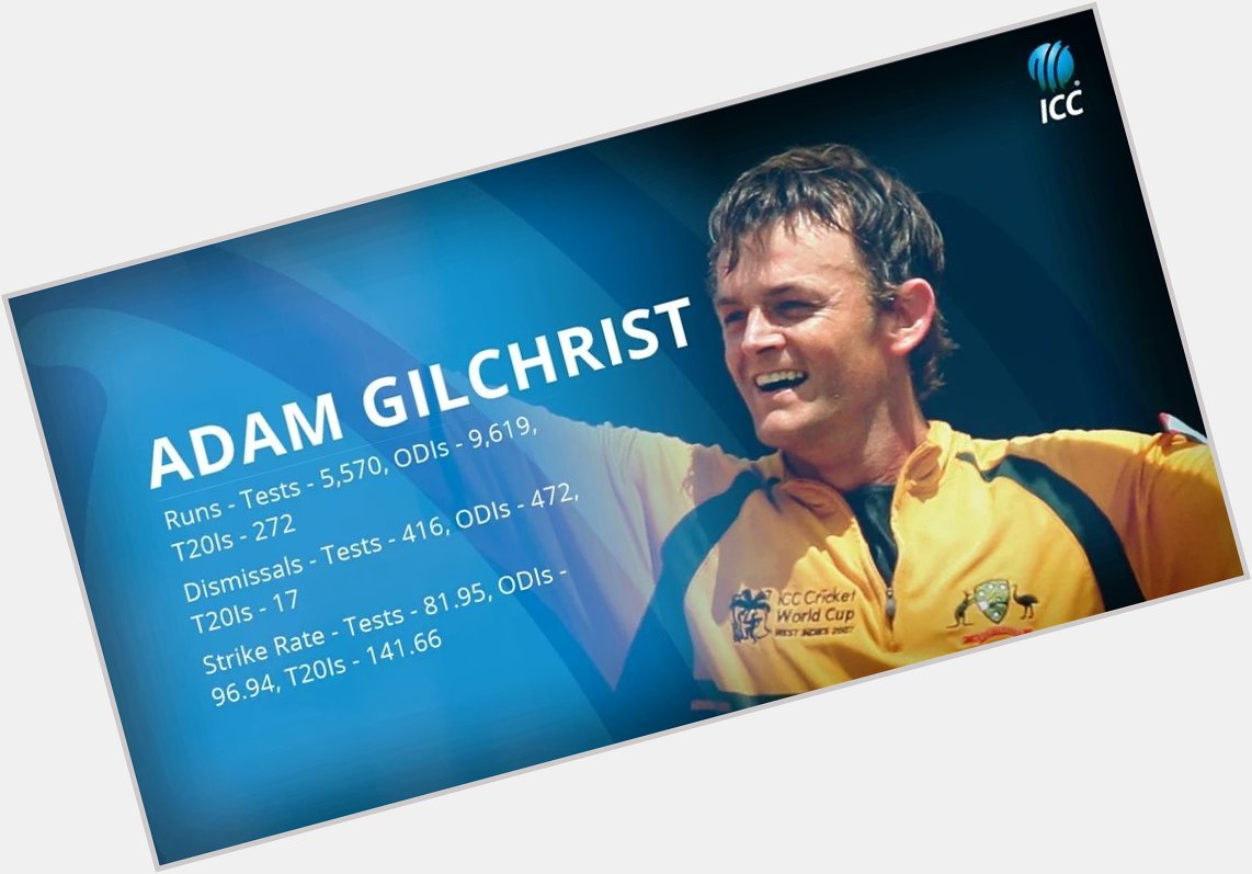 The greatest wicket-keeper batsman of all time  Happy Birthday Adam Gilchrist !! 