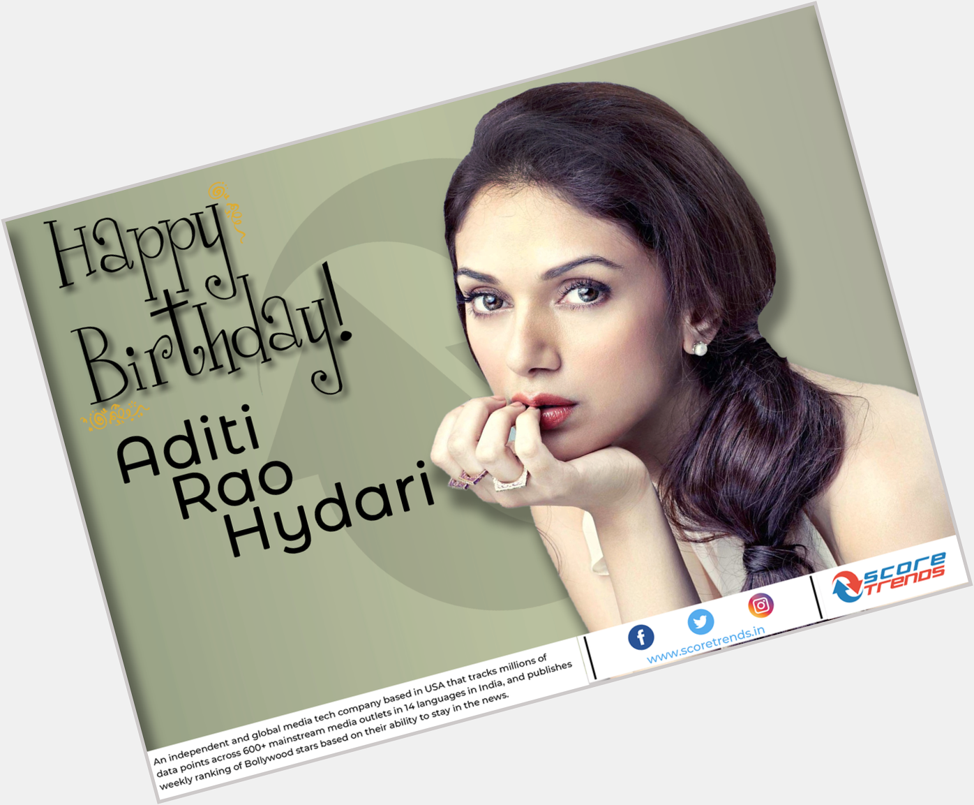 Score Trends wishes Aditi Rao Hydari a Happy Birthday! 