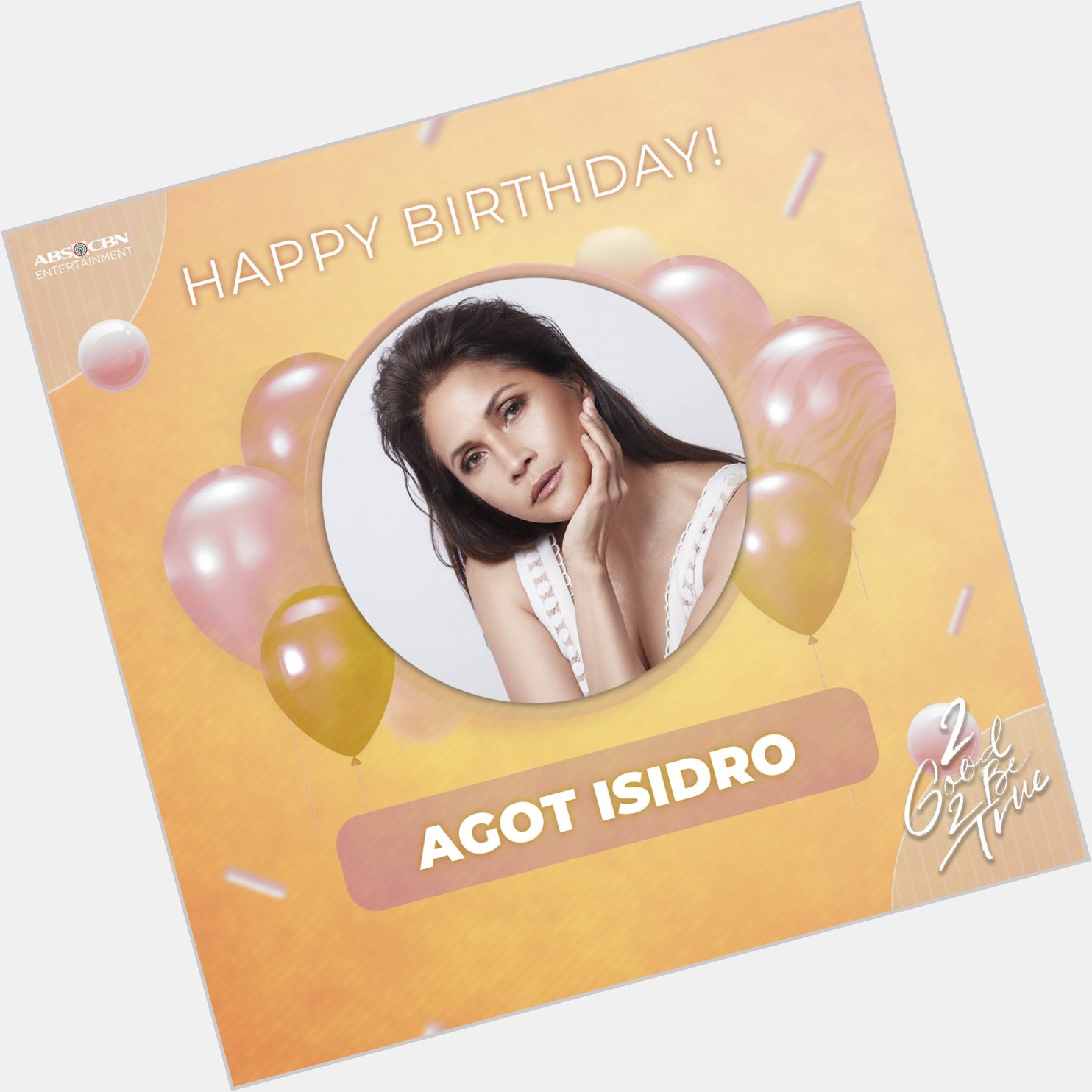 Happy Birthday, Agot Isidro. Stay safe and God bless you always! Love from your Family.    