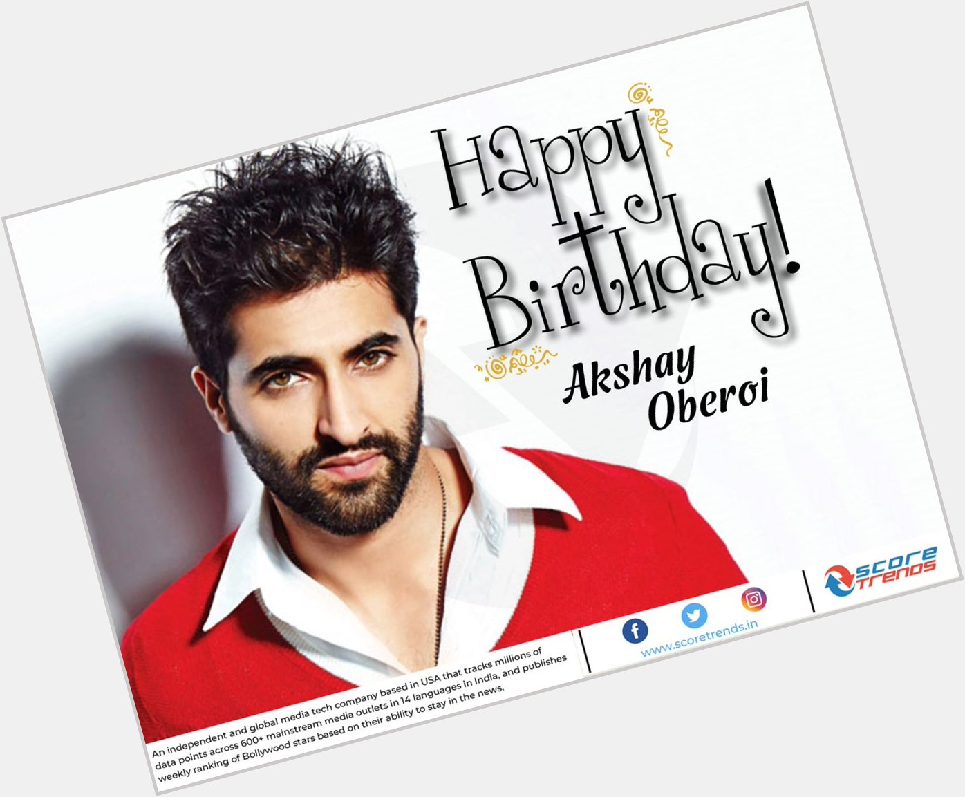 Score Trends wishes Akshay Oberoi a Happy Birthday!! 