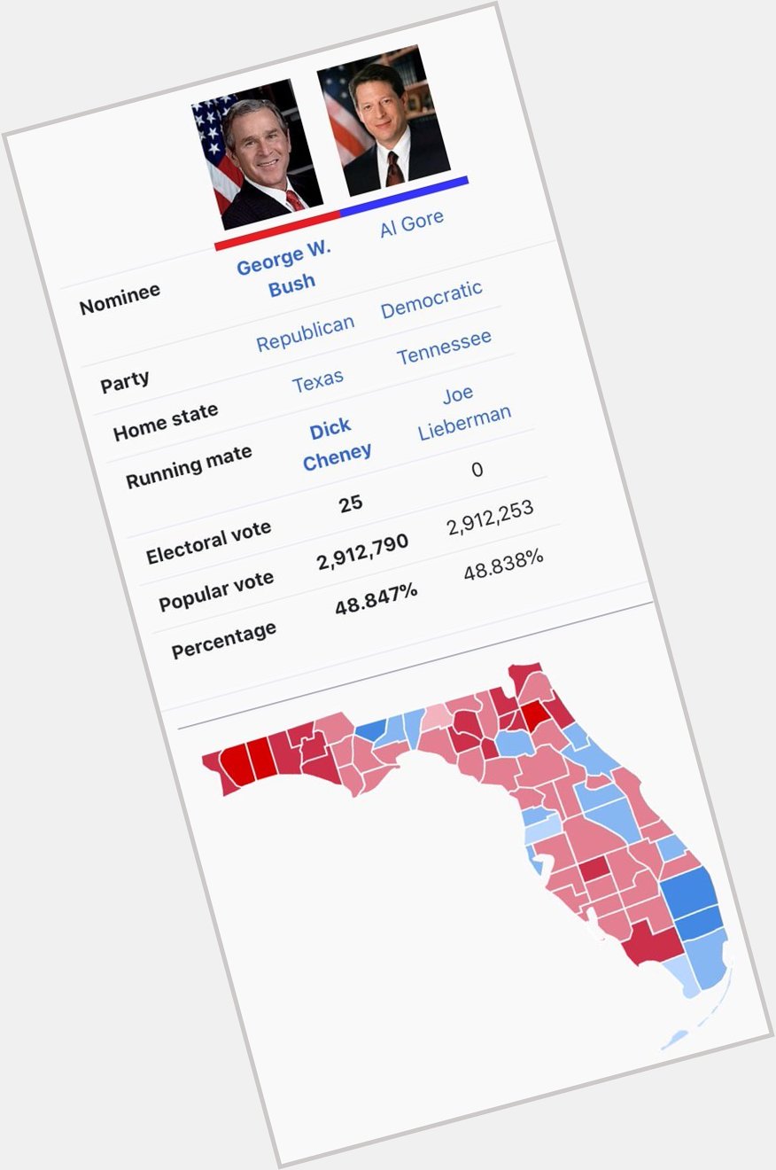 Happy Birthday, Al Gore! As a gift, here s a reminder of the time you lost Florida by 537 votes. 