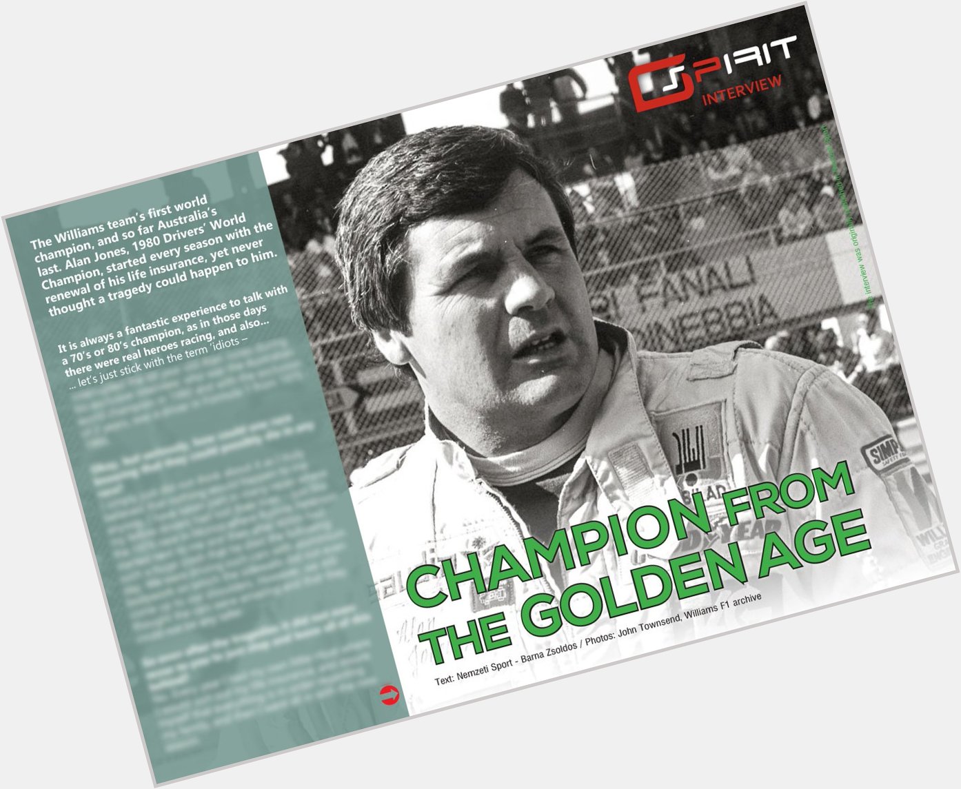 We wish a happy (belated) birthday to Alan Jones World Champ in 1980 with this interview  