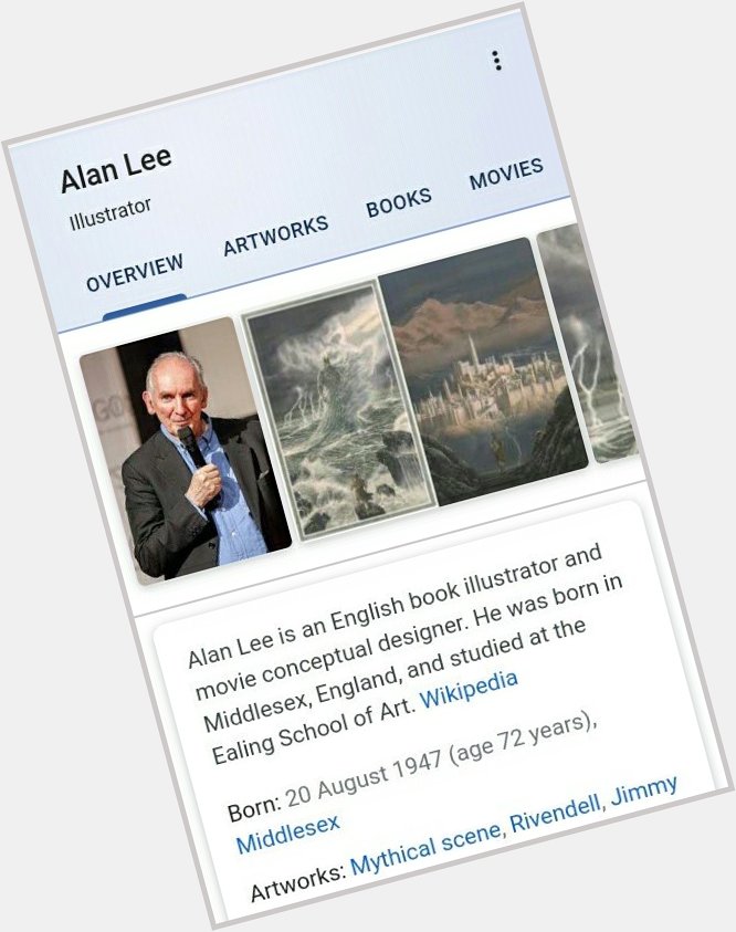 Happy birthday, Alan Lee! Brought life to Middle-Earth with his masterful art 