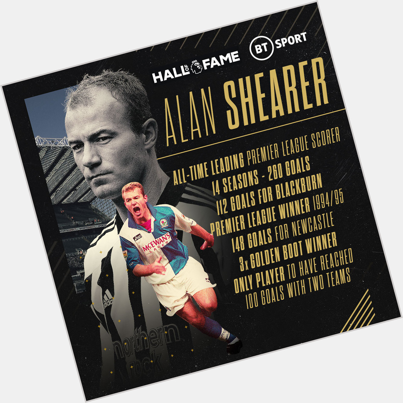 Happy birthday, Alan Shearer!  An inaugural inductee of the What a player! 