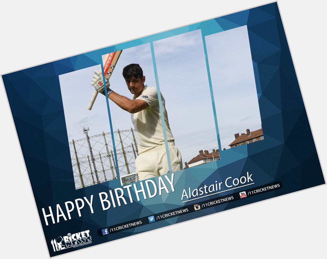 Happy Birthday \" Alastair Cook\" . He turns 34 today 