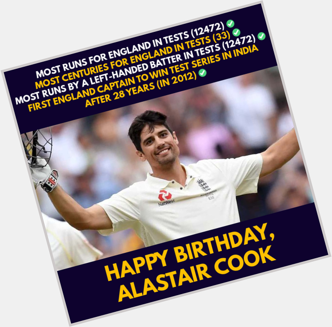 Happy Birthday to our greatest ever, Sir Alastair Cook   