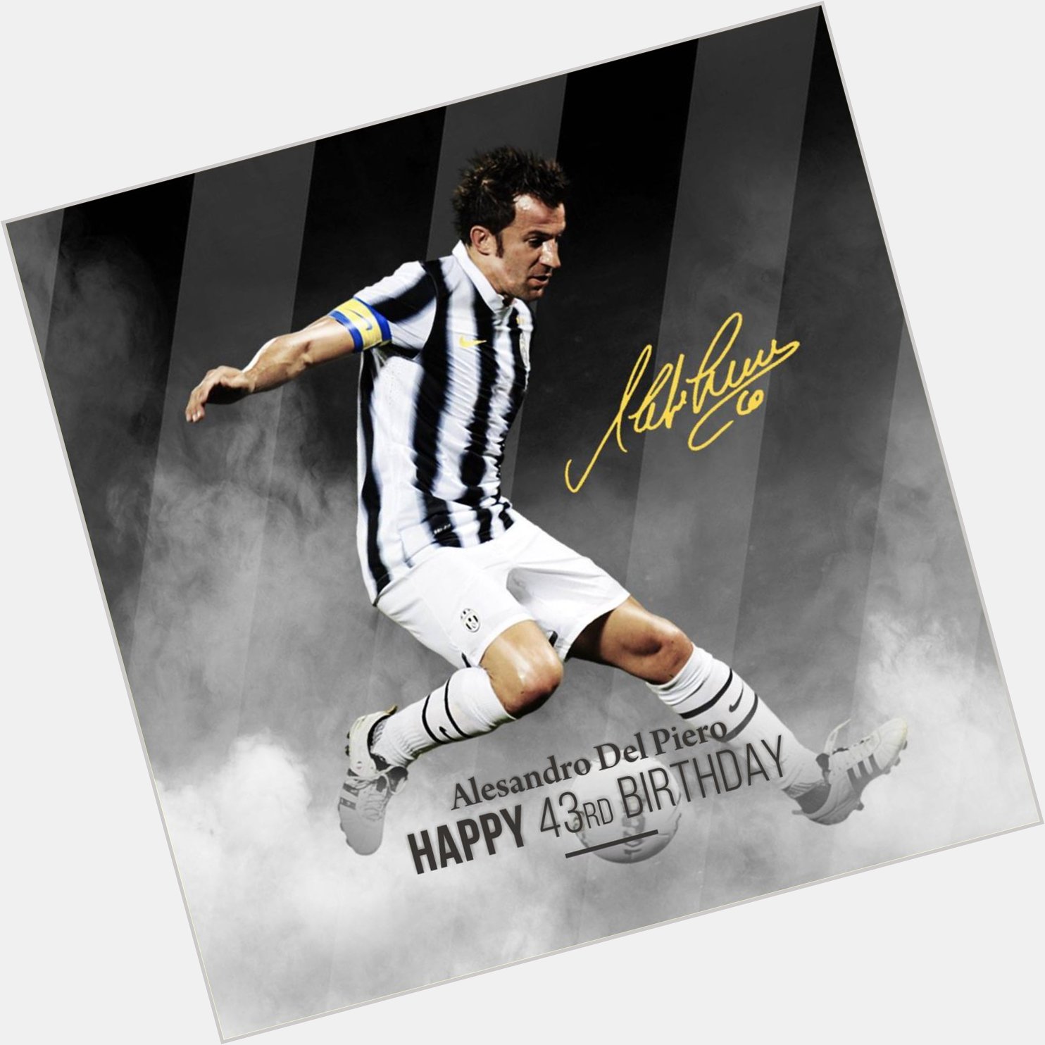 Happy birthday to Juventus legend Alessandro Del Piero, who turns 43 today. 

Games: 705 
Goals: 289 : 17 