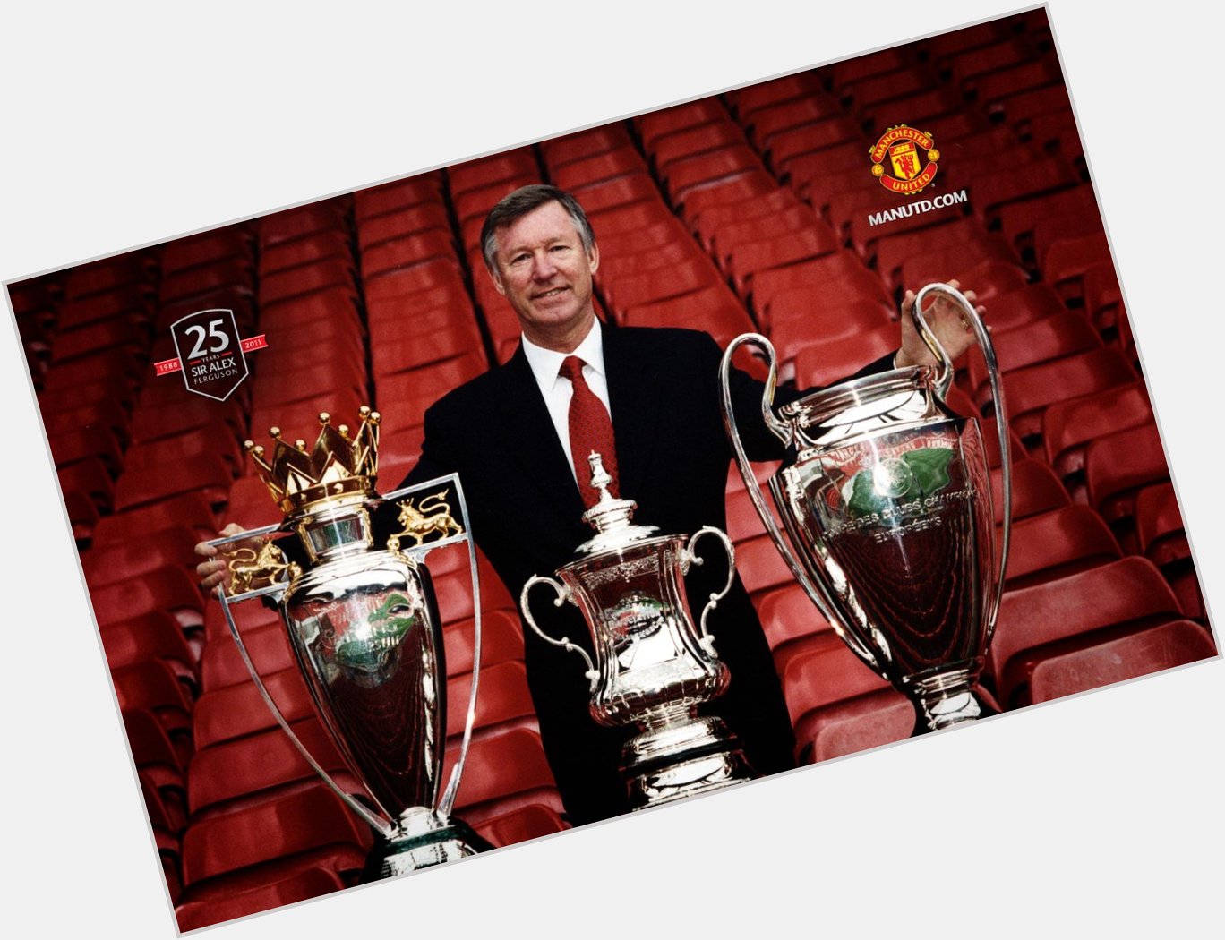 13 Premier Leagues
2 Champions League
1 C World cup
5 FA Cup
4 League cup
1 Legend

Happy Birthday Sir Alex Ferguson 