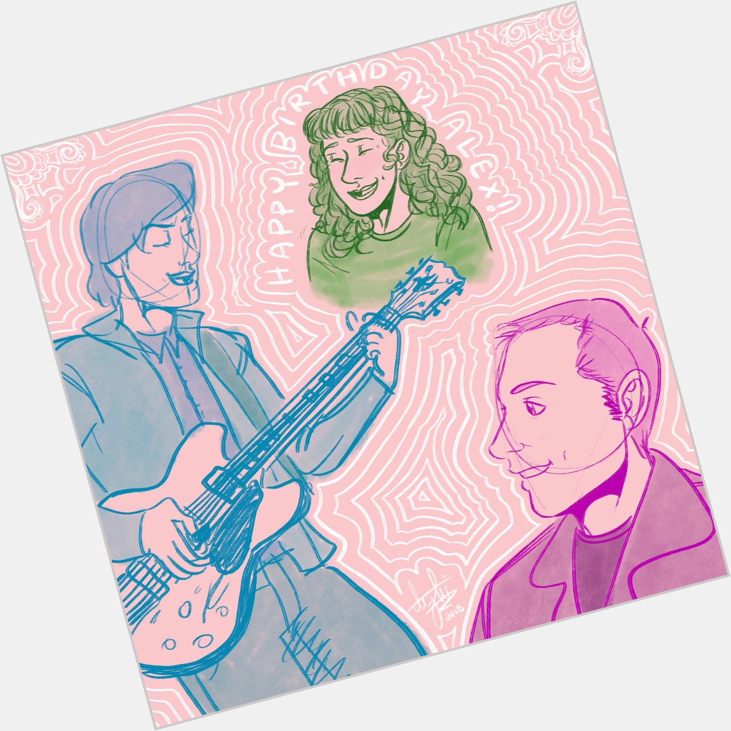 Just a sketchy doodle, but happy birthday Alex Lifeson!!! :^) 