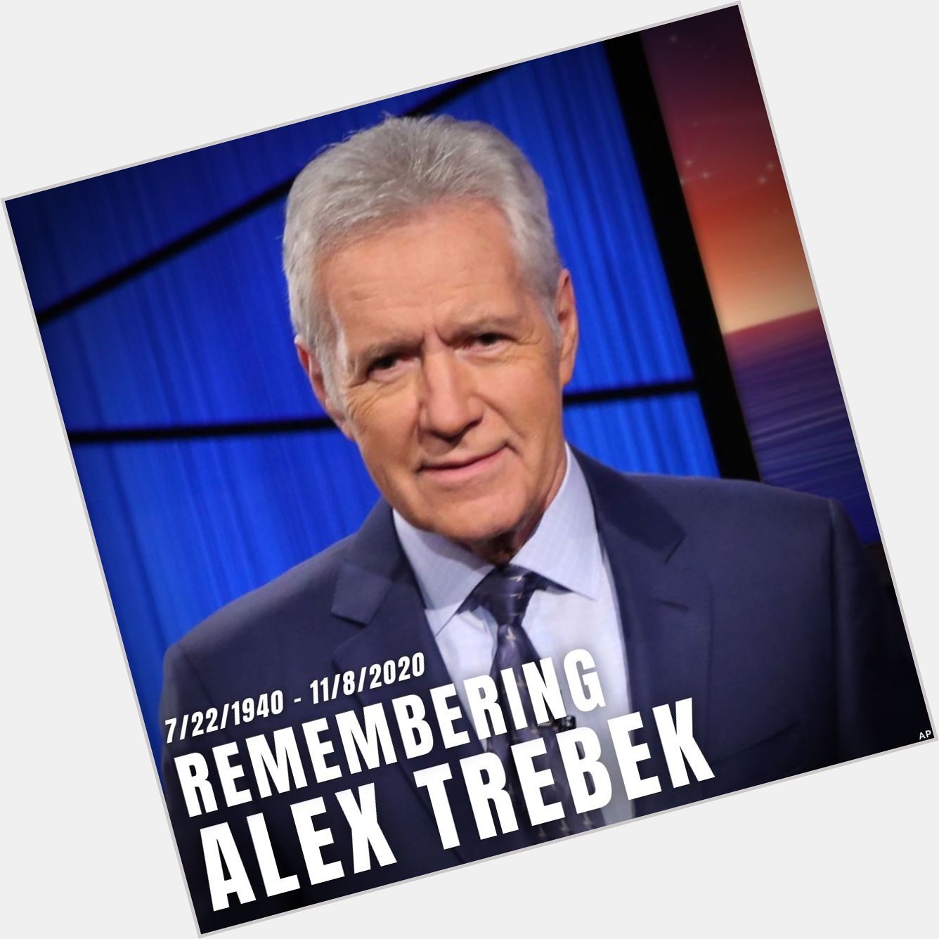 Alex Trebek would have turned 81 today. Happy birthday, Alex.  