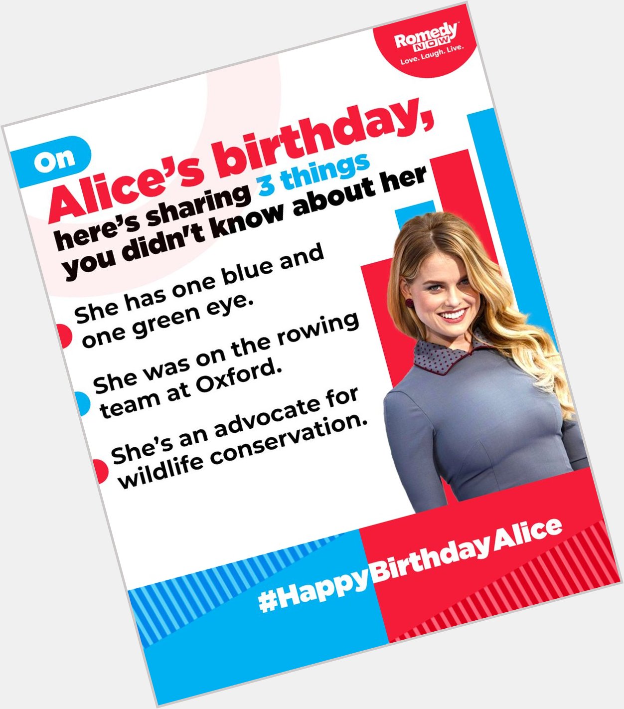 Wishing this Bombshell a day as fabulous as her. Happy Birthday, Alice Eve.   