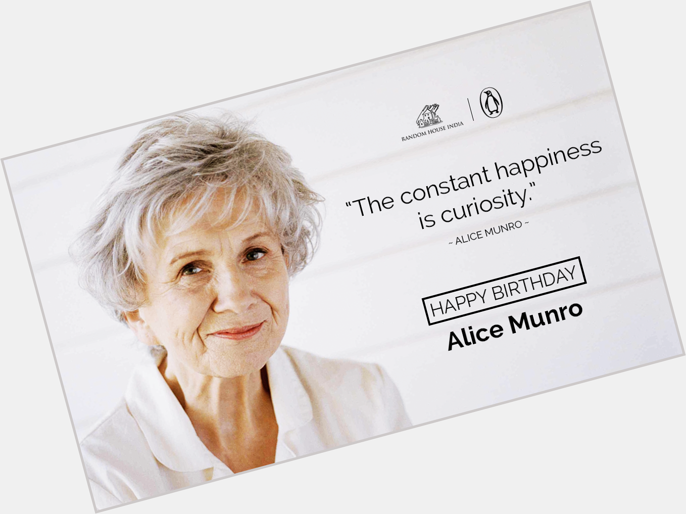 Wishing Nobel Laureate Alice Munro a very Happy Birthday! 