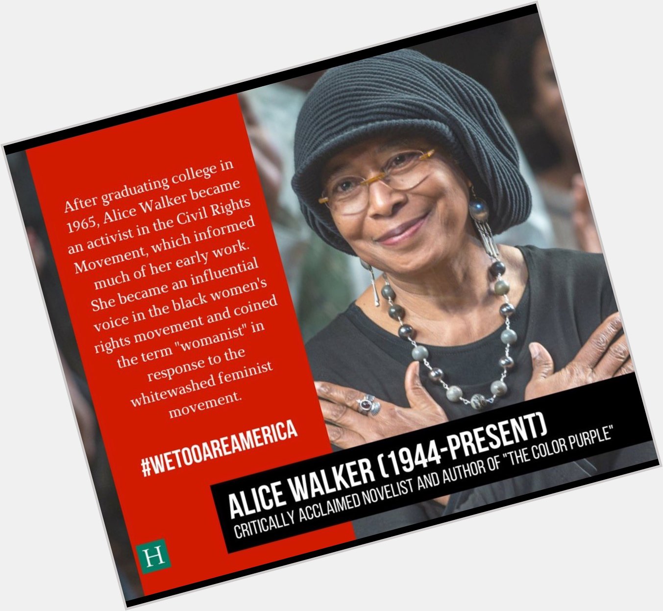 Happy 73rd birthday to critically acclaimed novelist Alice Walker.   