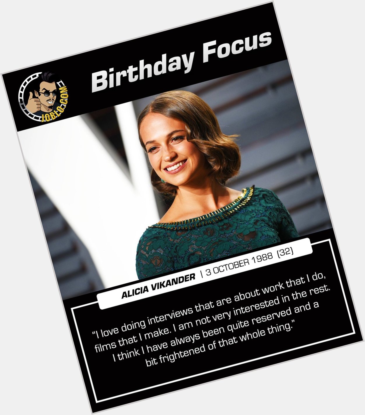 Happy 32nd birthday to Alicia Vikander! 