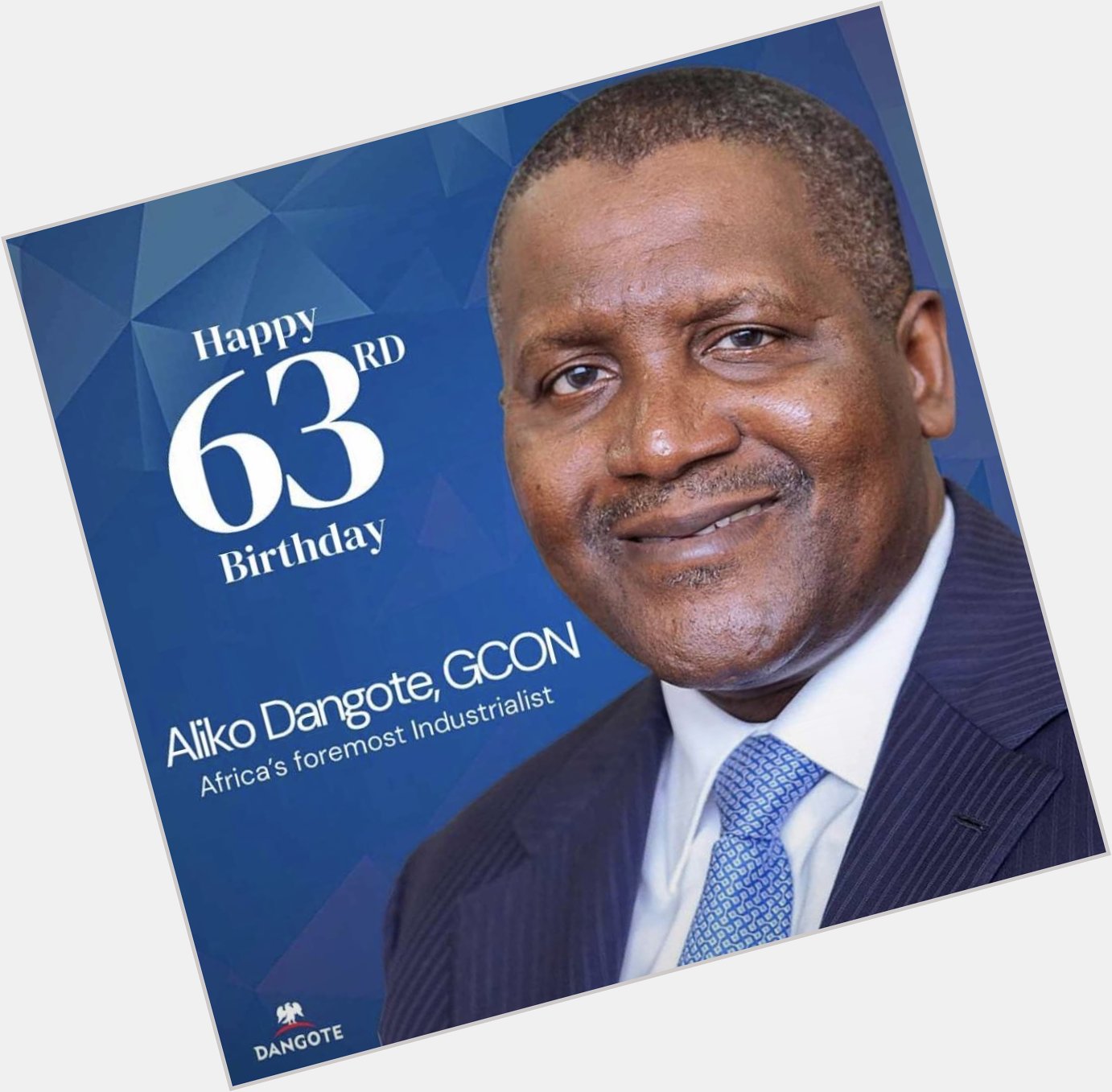 Happy birthday to Aliko Dangote, grow old in grace, happiness, fulfillment and divine health...    