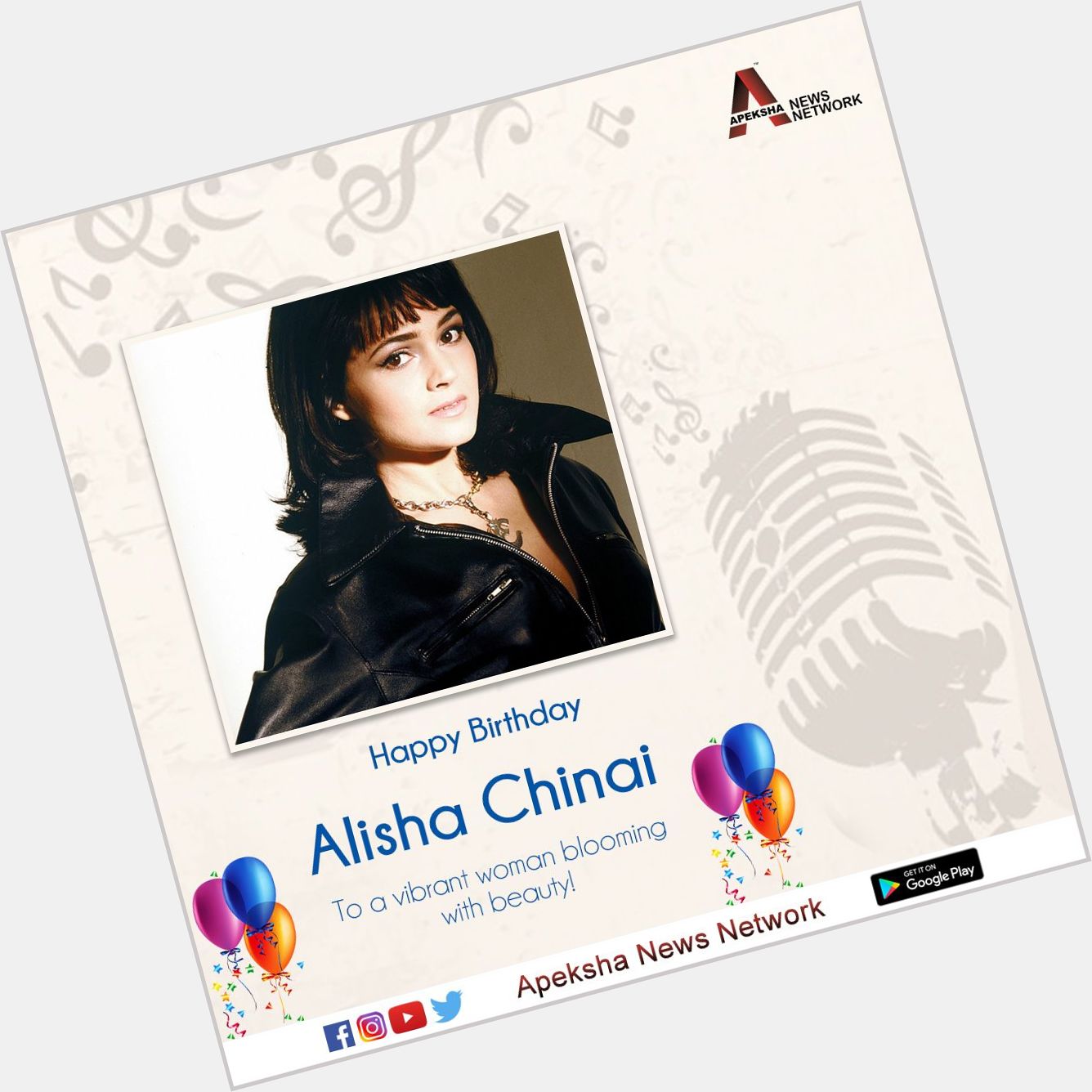 Here\s wishing the singer Alisha Chinai a very Happy Birthday.  