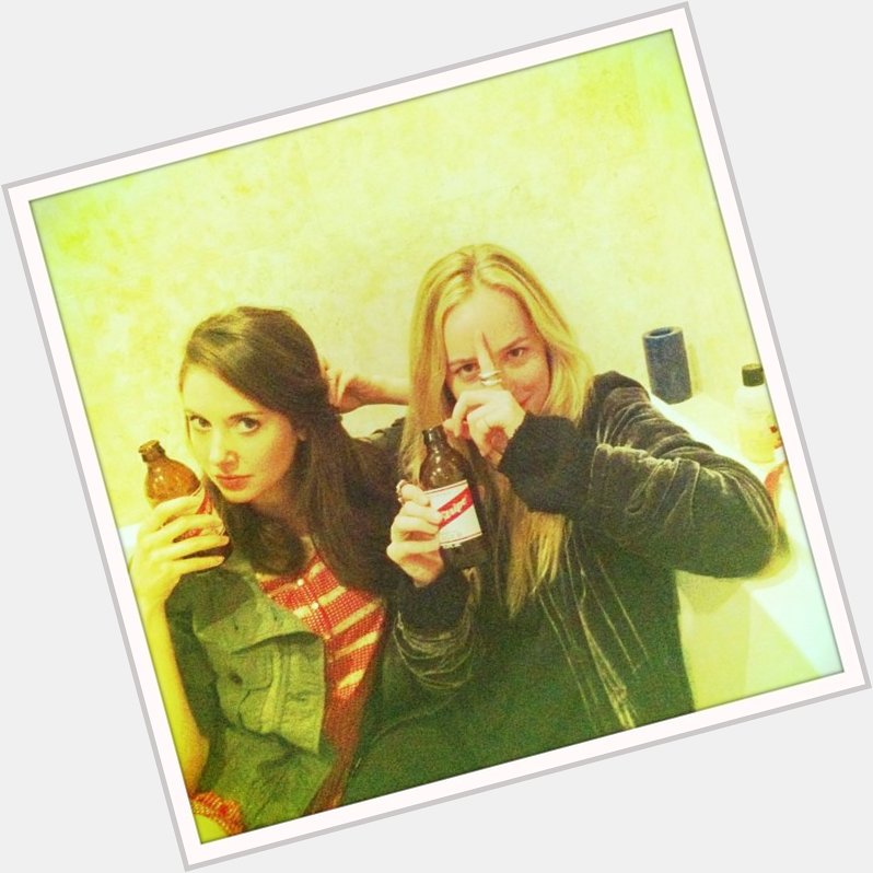 Happy Birthday Amer. actor Alison Brie (Dec. 29, 1982- ) Here she\s goofing around with Red Stripe & Gillian Jacobs. 