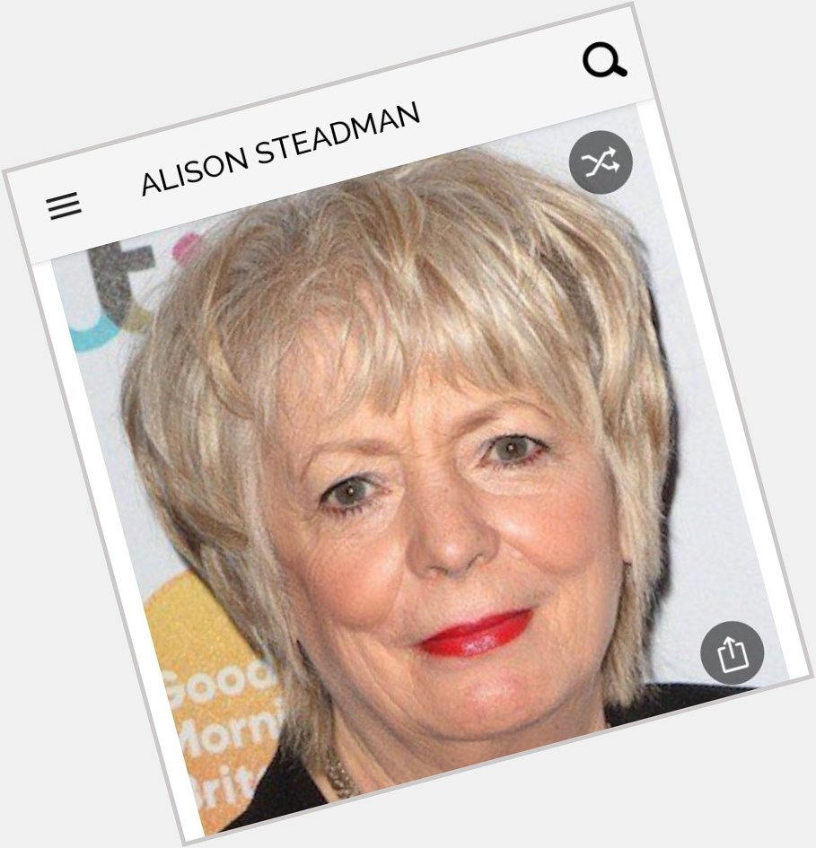 Happy birthday to this great actress.  Happy birthday to Alison Steadman 