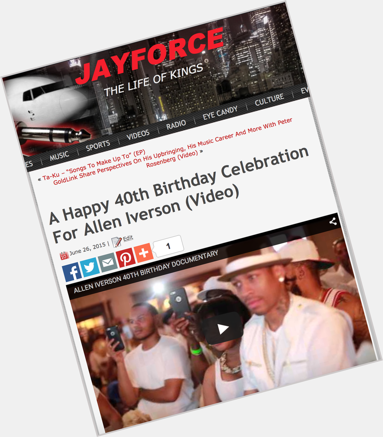 Allen Iverson celebrates turning 40 watch video on 