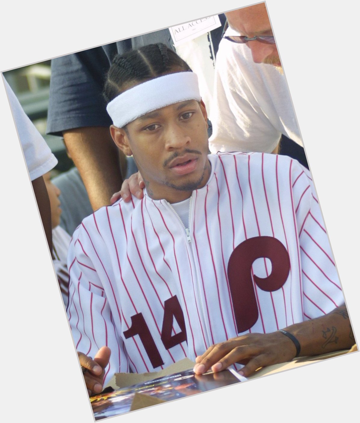 Happy birthday to Allen Iverson, who once wore a Phillies zip-up jersey while being told something truly shocking 