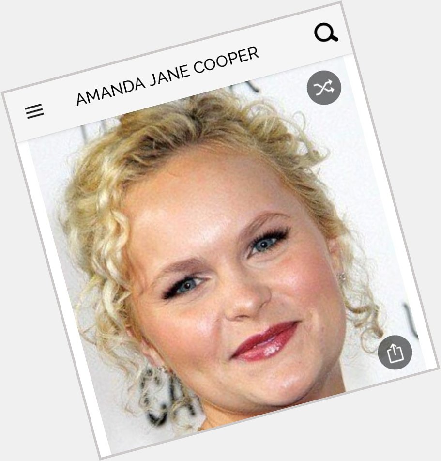 Happy birthday to this great actress.  Happy birthday to Amanda Jane Cooper 