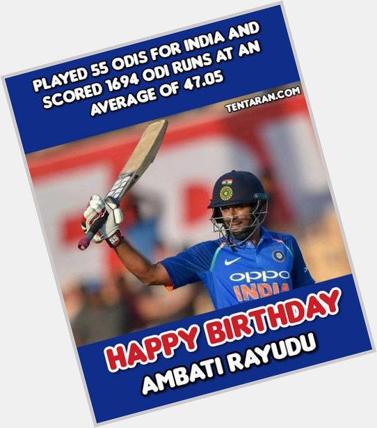 Happy birthday Ambati Rayudu
.    