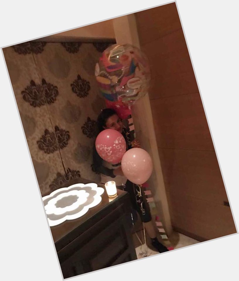 Balloons last night from Shamli .. with shoes n bags all over saying \" happy bday princess \" 