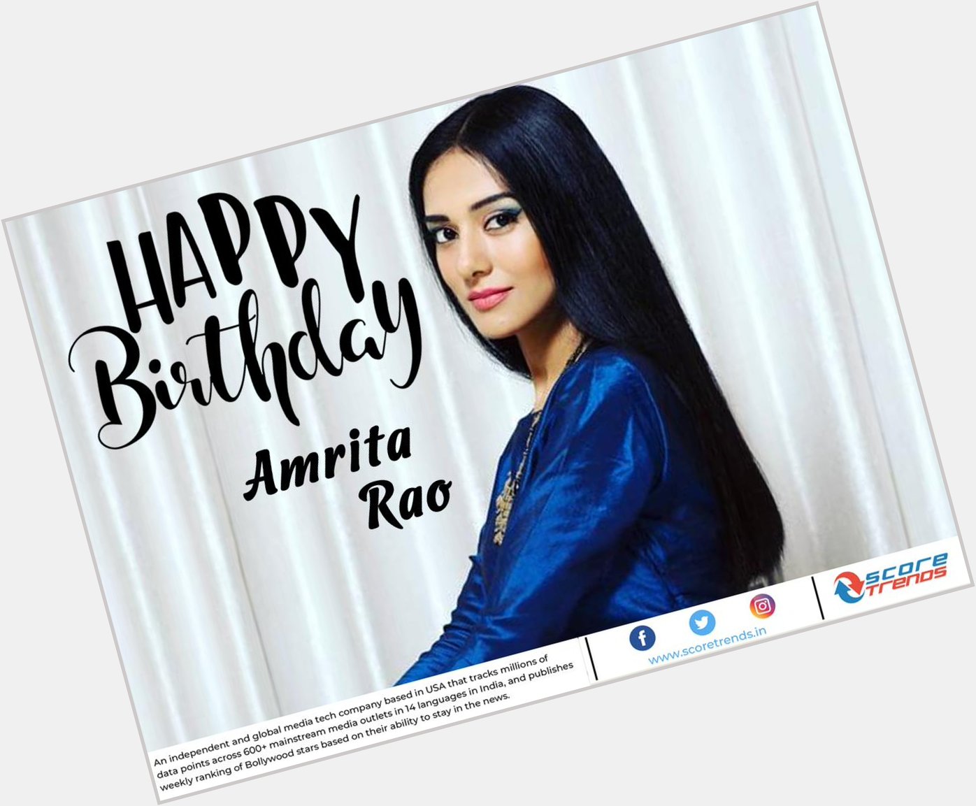 Score Trends wishes Amrita Rao a Happy Birthday!! 
