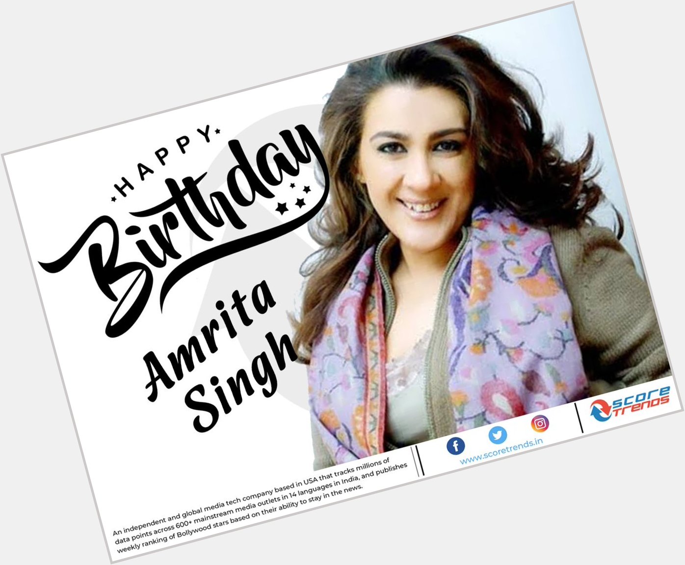 Score Trends wishes Amrita Singh a Happy Birthday!! 