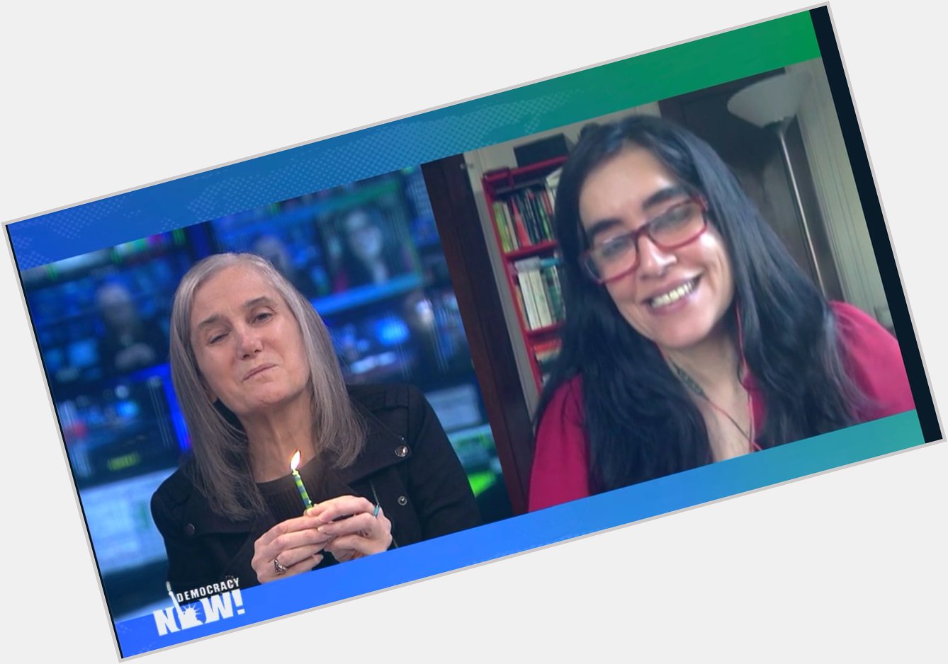  ending with a moment of joy as amy goodman wishes nermeen shaikh a happy birthday 