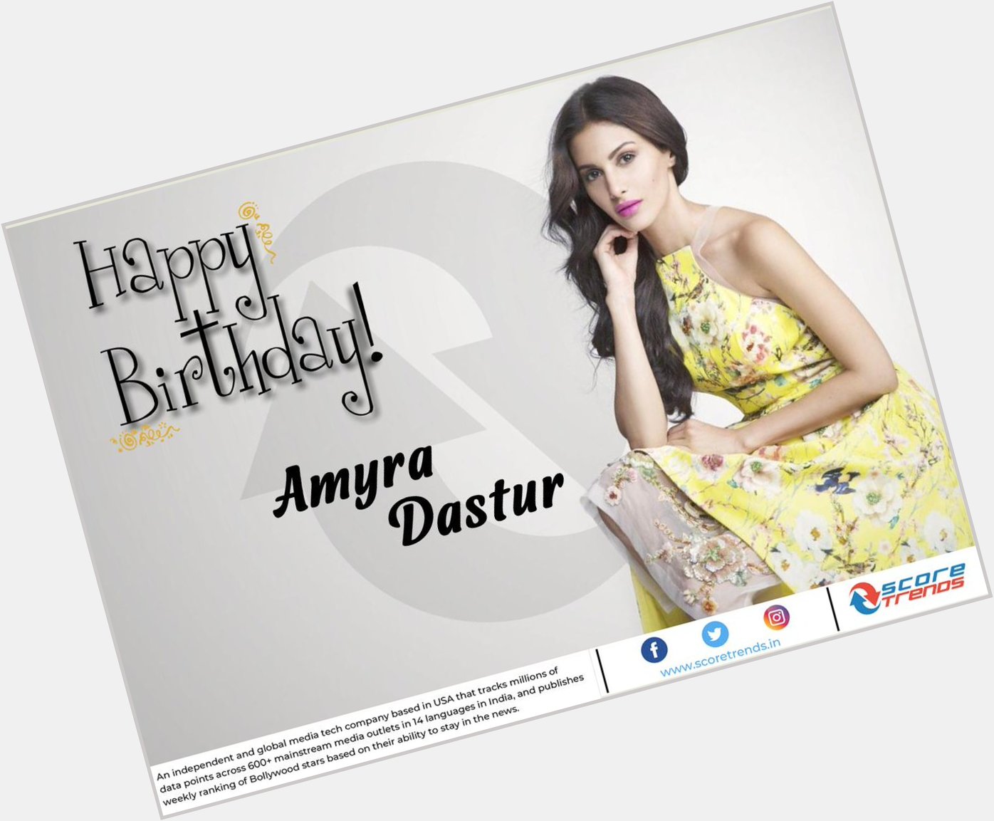 Score Trends wishes Amyra Dastur a Happy Birthday!! 