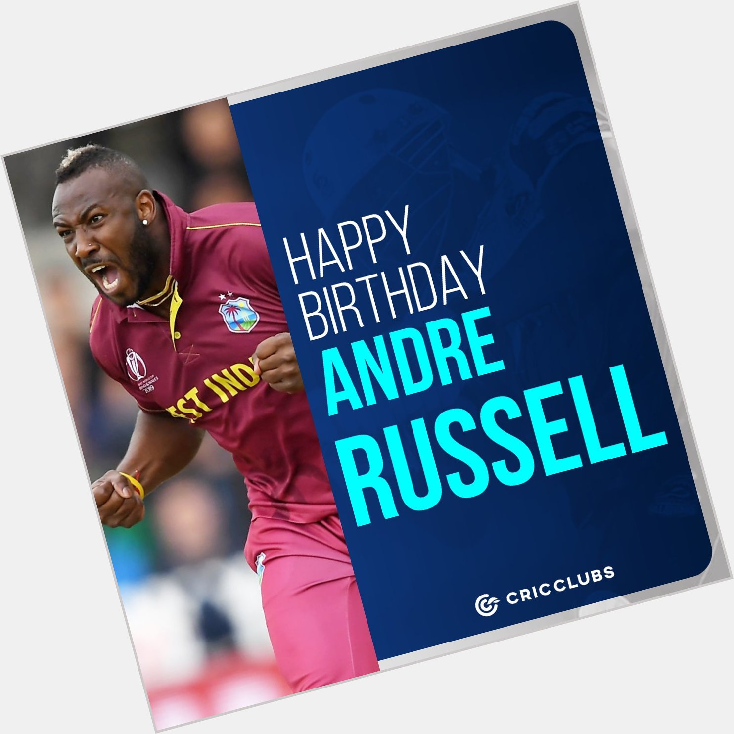 Wishing West Indies all-rounder Andre Russell a very happy birthday.    