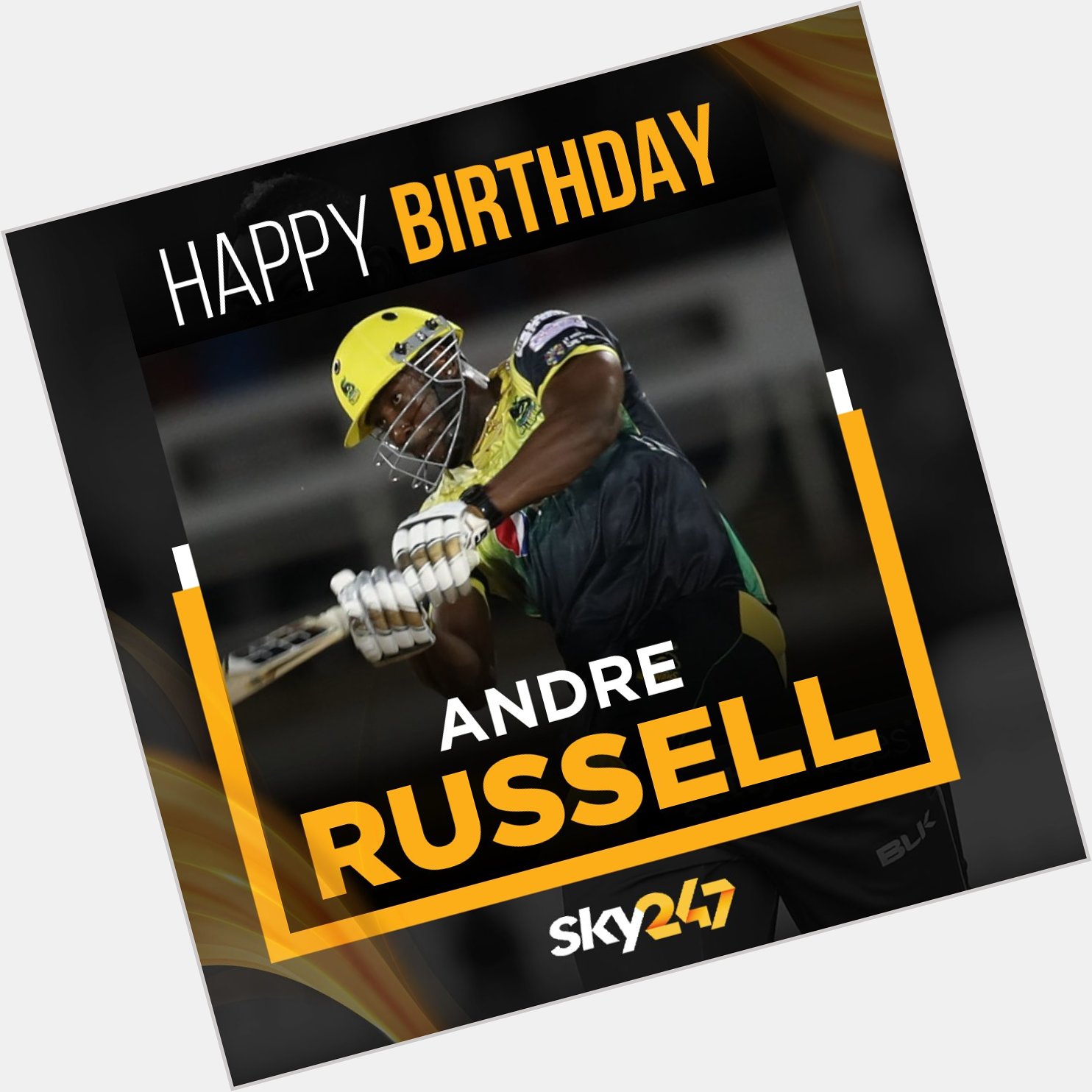 Wishing Andre Russell a very happy birthday.     