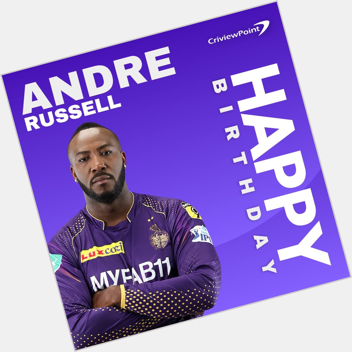 Wishing a very happy birthday to the unstoppable Andre Russell! Keep shining on and off the field   