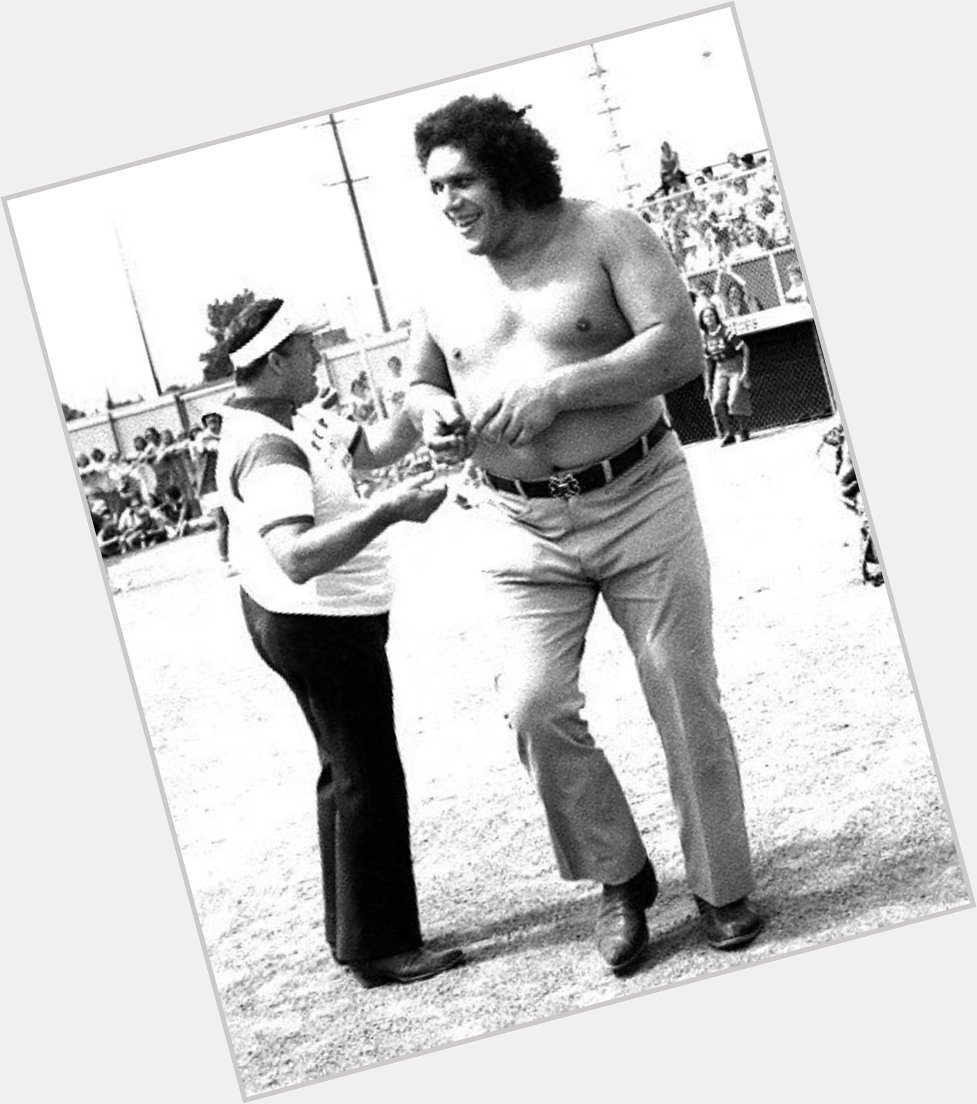 My grandpa with Andre the Giant at charity event in Calgary... Happy Birthday     
