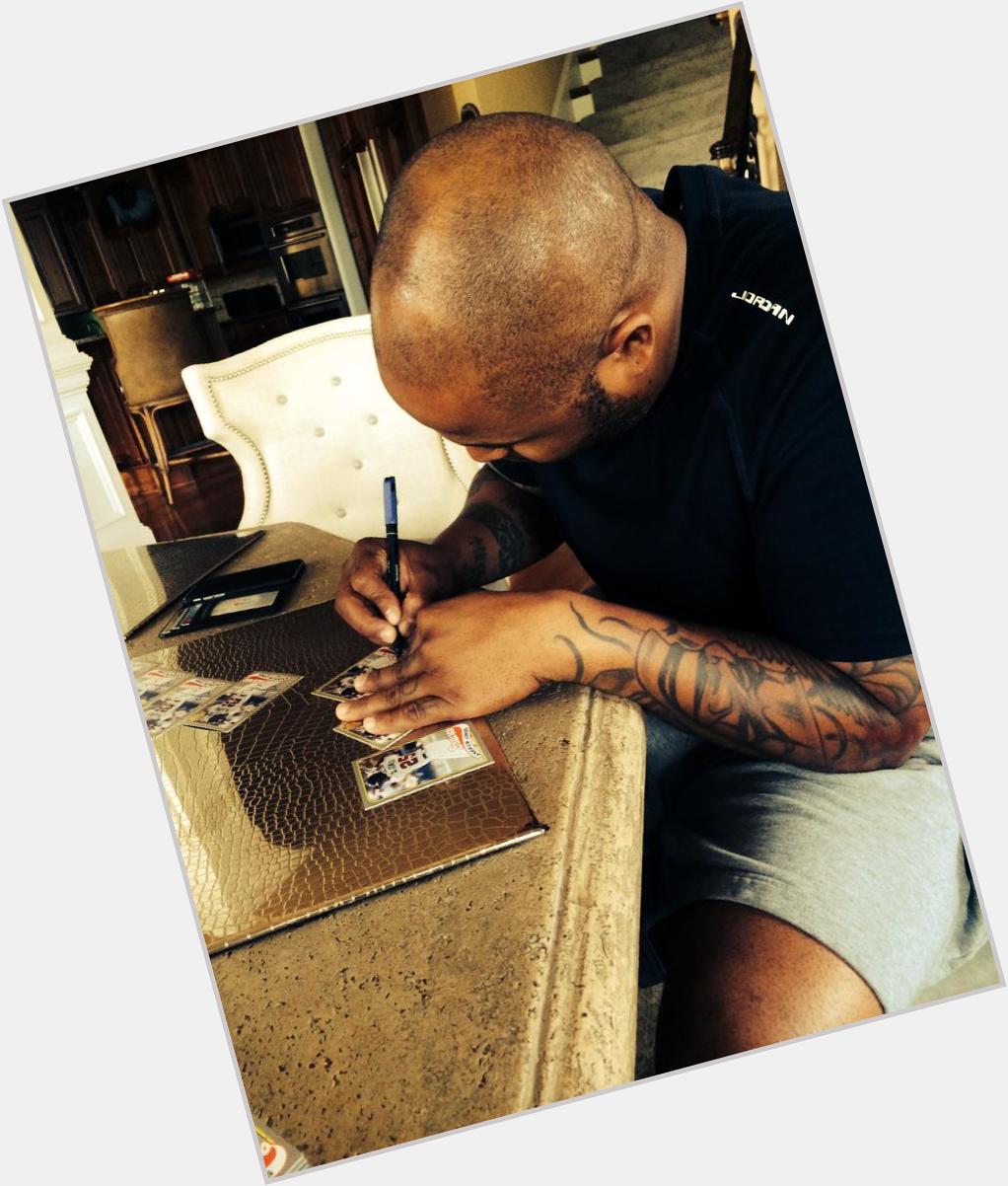 Happy Birthday to client and great guy - Andruw Jones - here signing cards for 1st time in 5 years for 