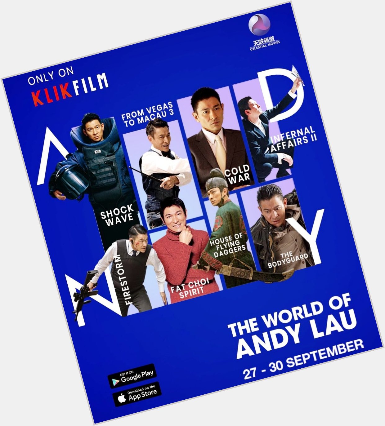 Happy 59th Birthday Andy Lau (176 film/23 piala). Ada 8 filmnya yg bisa ditonton di KlikFilm sekarang! 27 Sept 2020 