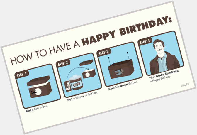 Happy birthday, Andy Samberg! Know how to celebrate Samberg-style? Step one...  