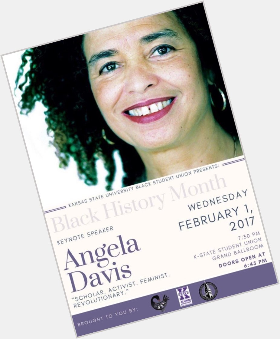 Happy Birthday to Angela Davis who turns 73 today! We are counting down the days until her K-State visit!! 