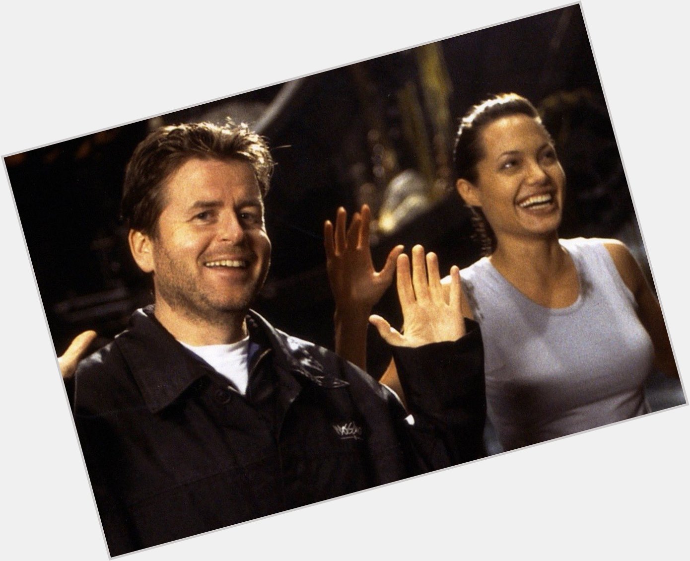 Happy birthday Angelina Jolie Here we are on the set of Lara Croft: Tomb Raider...  