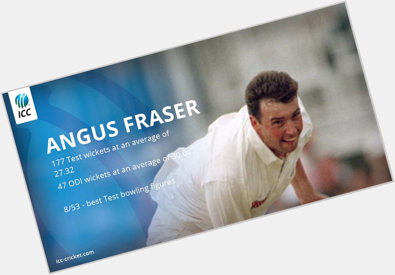 Happy Birthday to reliable
pace bowler of the 1990s,
Angus Fraser!
