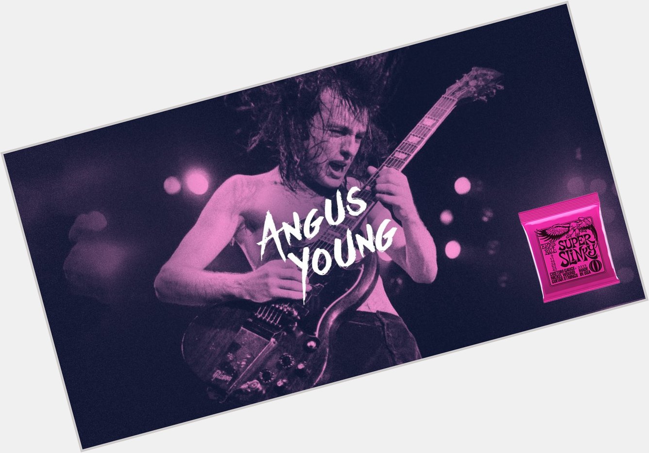 We\re proud to have Angus Young as a longtime member of the Ernie Ball family. Happy birthday, Angus. 