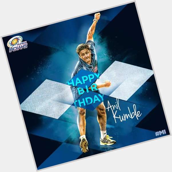 Happy birthday to my legend anil kumble he\s one of my favorite spinner 