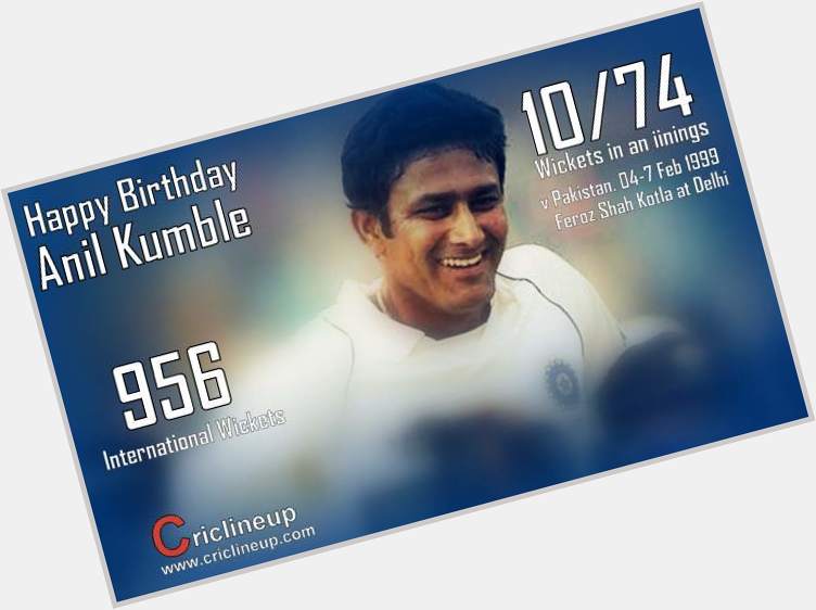 Happy Birthday to the Legend of Indian Cricket Anil Kumble  
