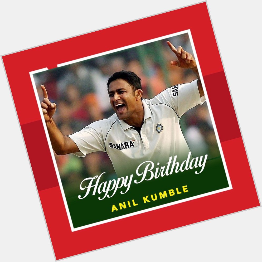 Happy birthday Anil Kumble aka \Jumbo\.

619 test wickets
337 ODI wickets  
