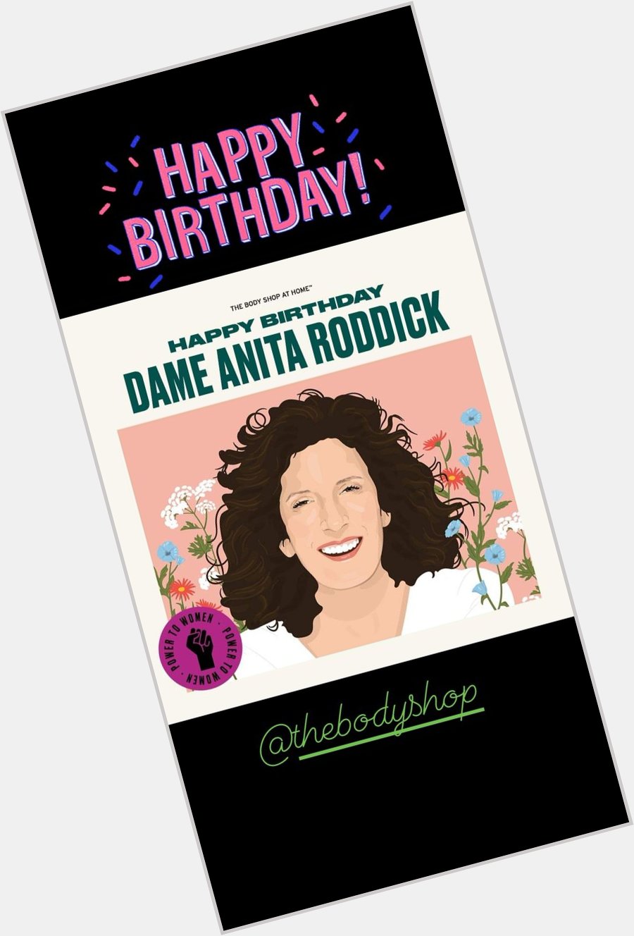 Happy 78th Birthday to the late Dame Anita Roddick.    